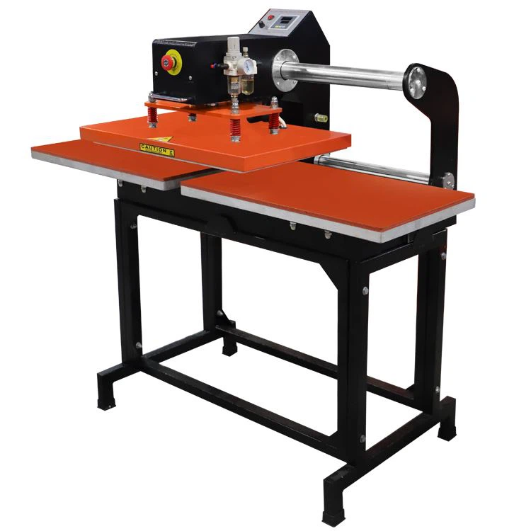 Pneumatikus Dual Station póló Heat Press Machine Félautomata szublimációs gép
